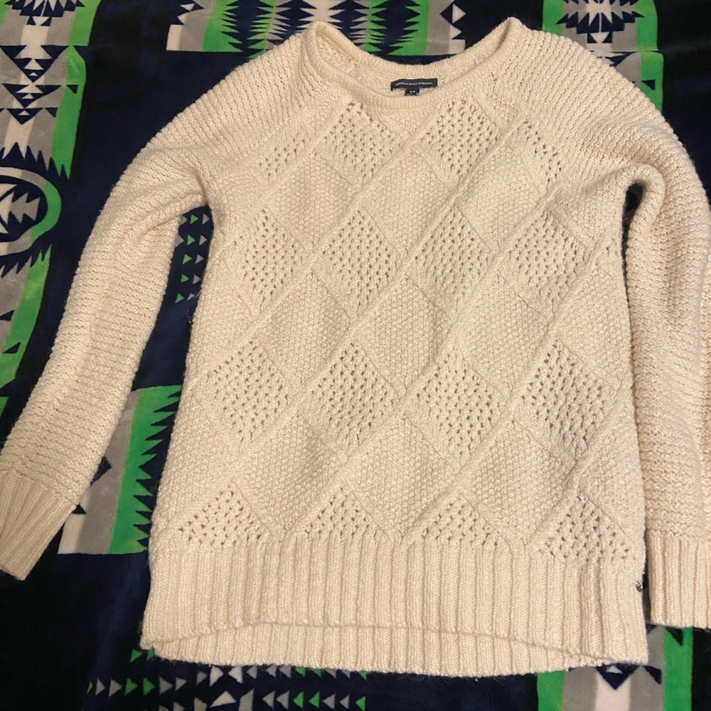 American Eagle Outfitters Textured Cream Sweater